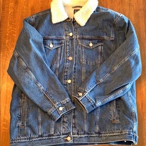 Gap Sherpa Denim Jacket, Large Tall